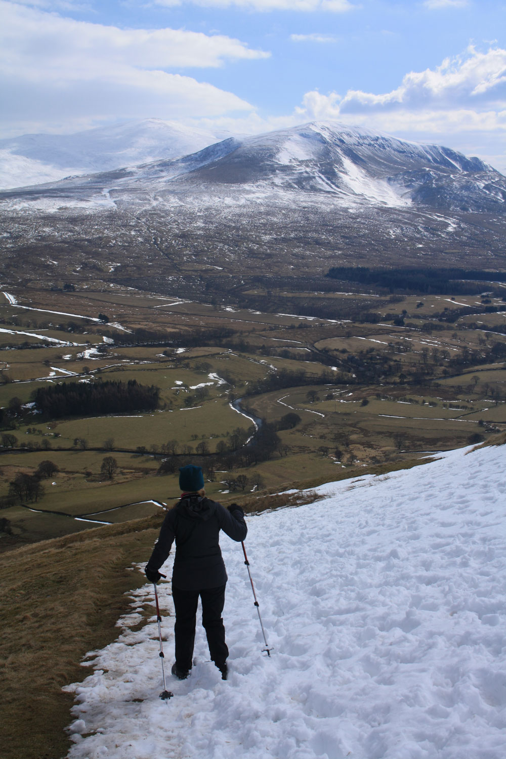 The snowline in the fells, it is a lot cooler up on the top!