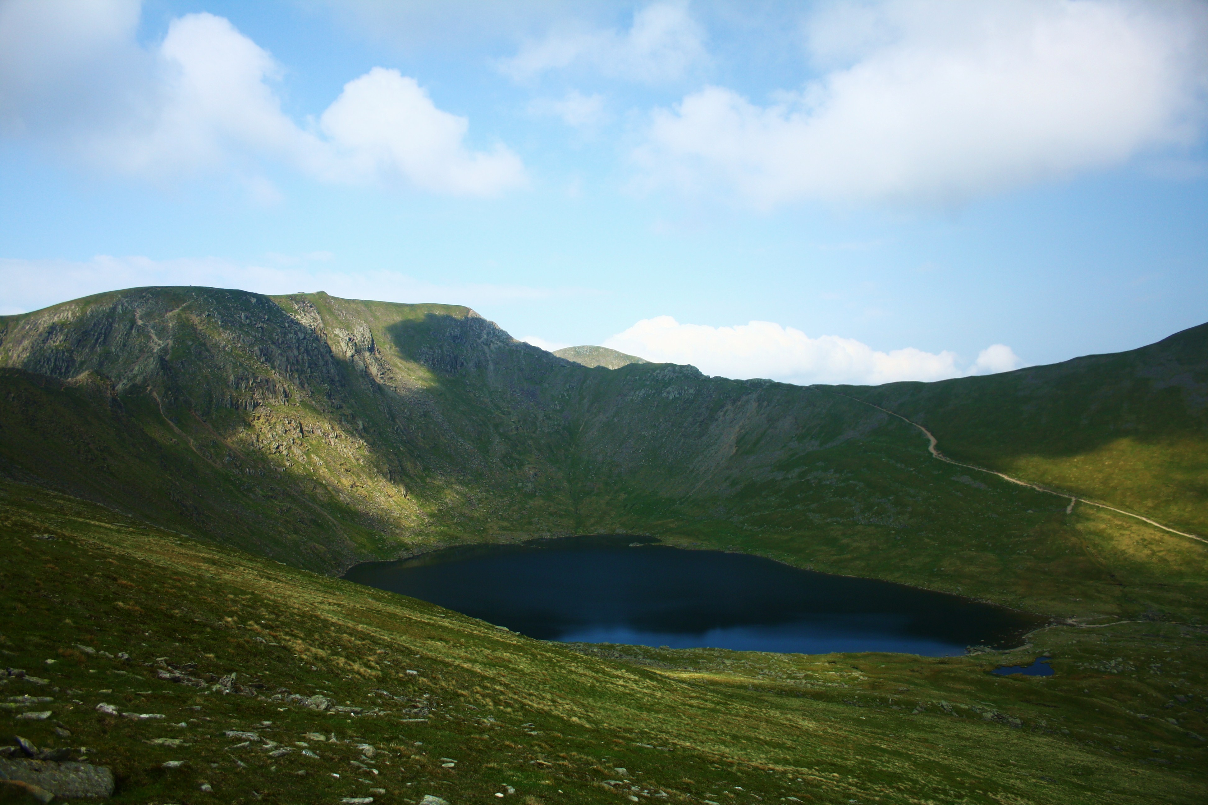 Red Tarn - a classic Glacial Corrie Tarn nestling in the shadows of Helvellyn Summit