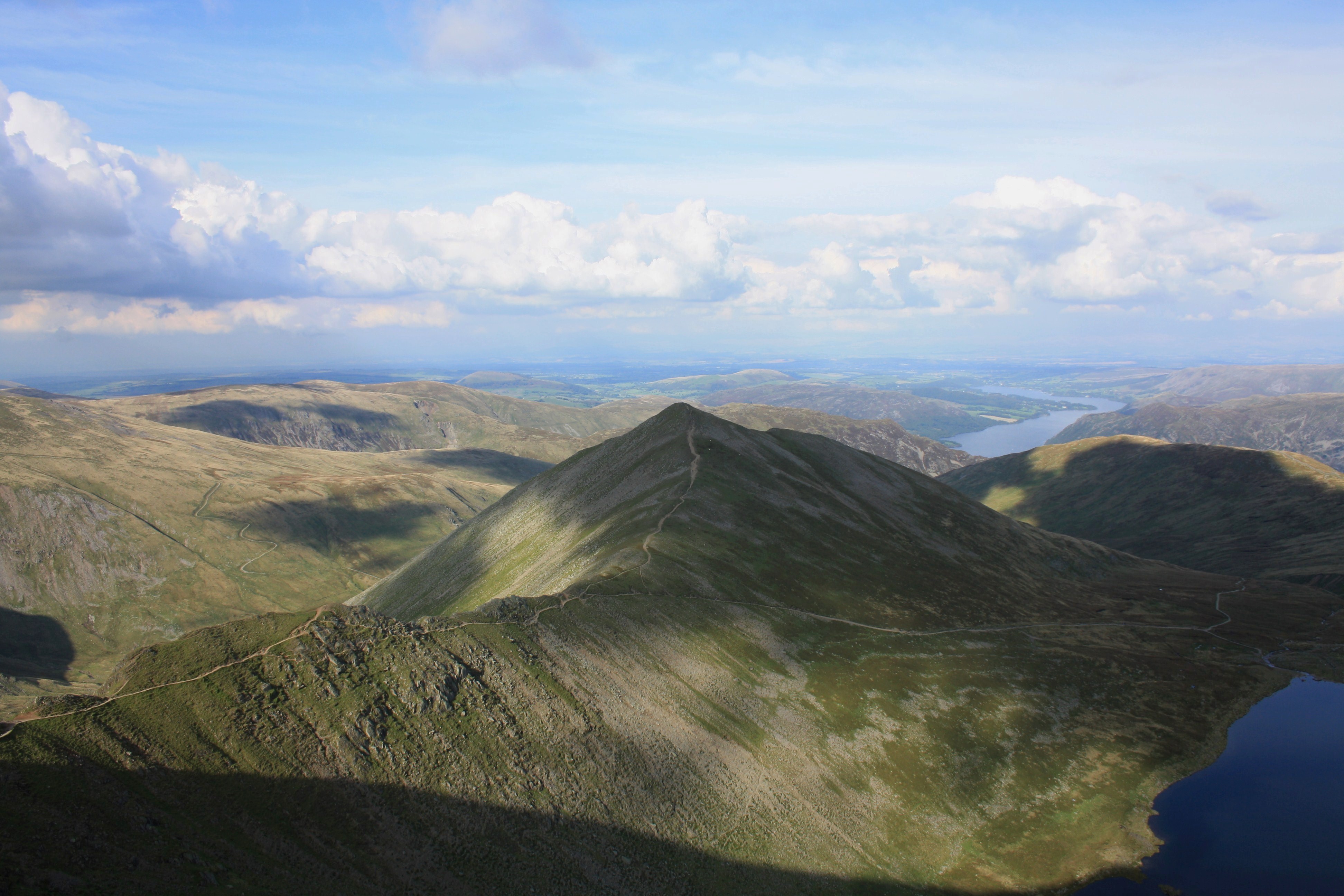 Swirral Edge and Catstycam from Helvellyn Summit