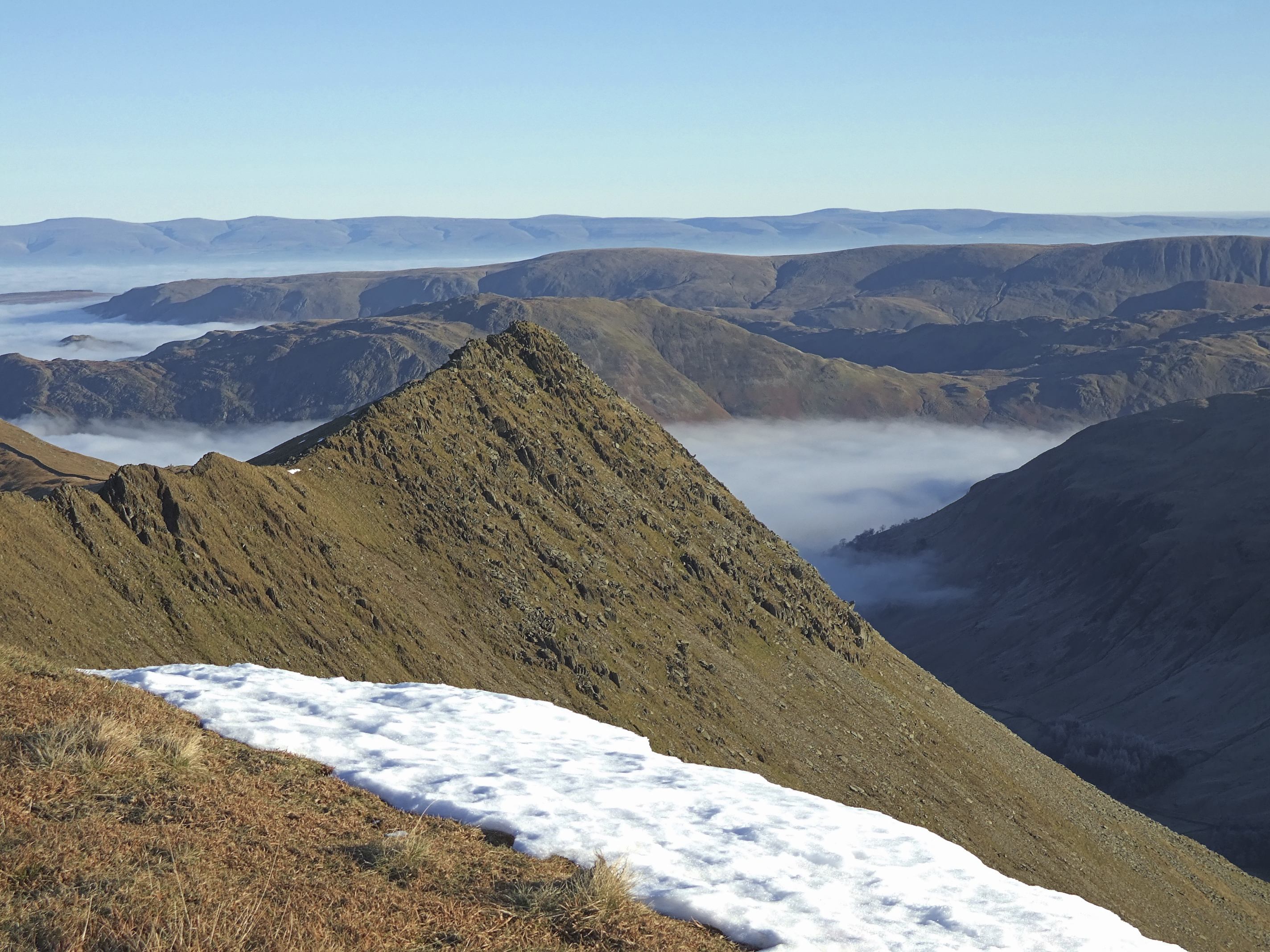 Striding Edge from Helvellyn in the Lake District
