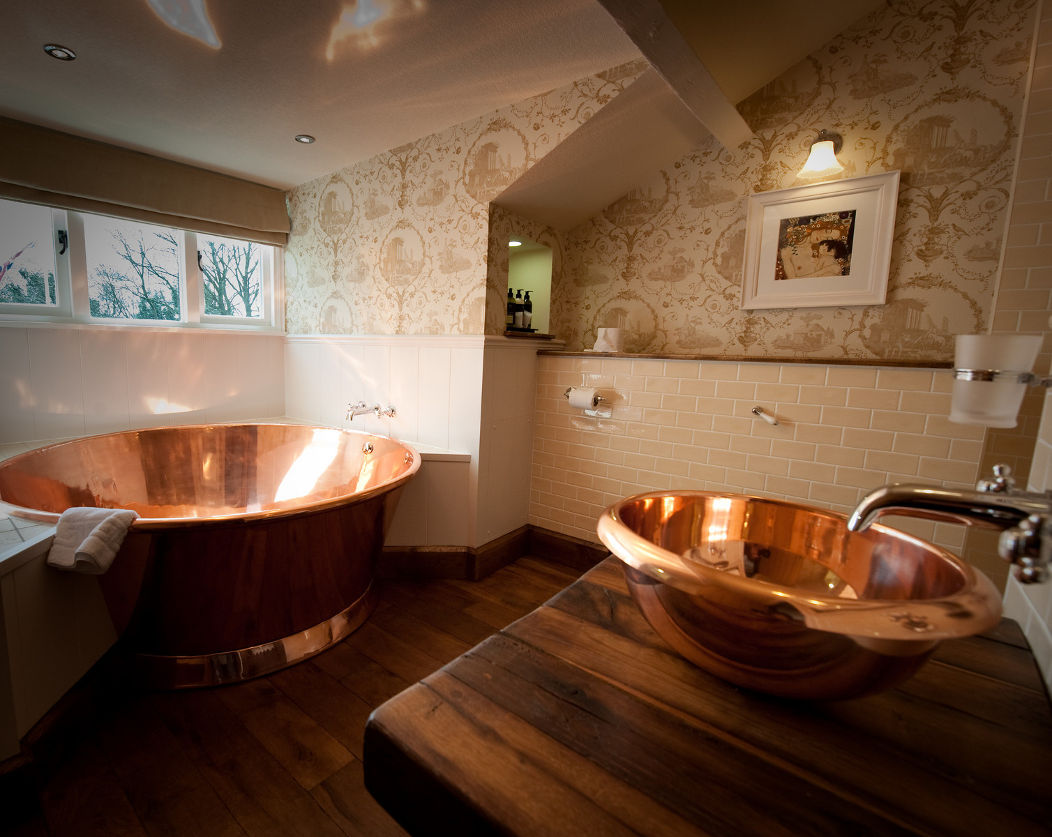 Large Copper Baths at The Wild Boar to relax before your big day