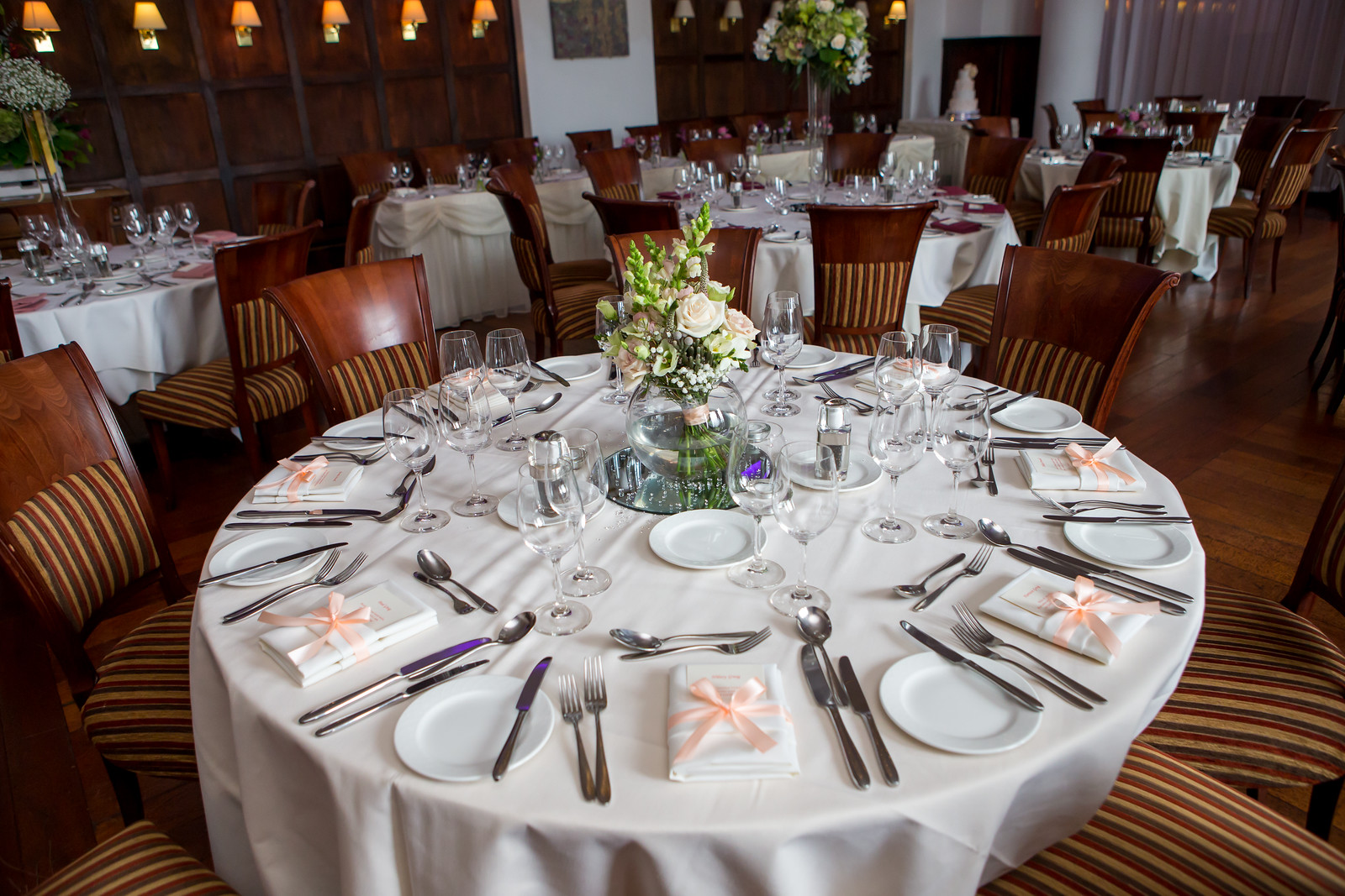 Low Wood Bay Windermere Restaurant setup for a celebration / Chris Freeer Photography