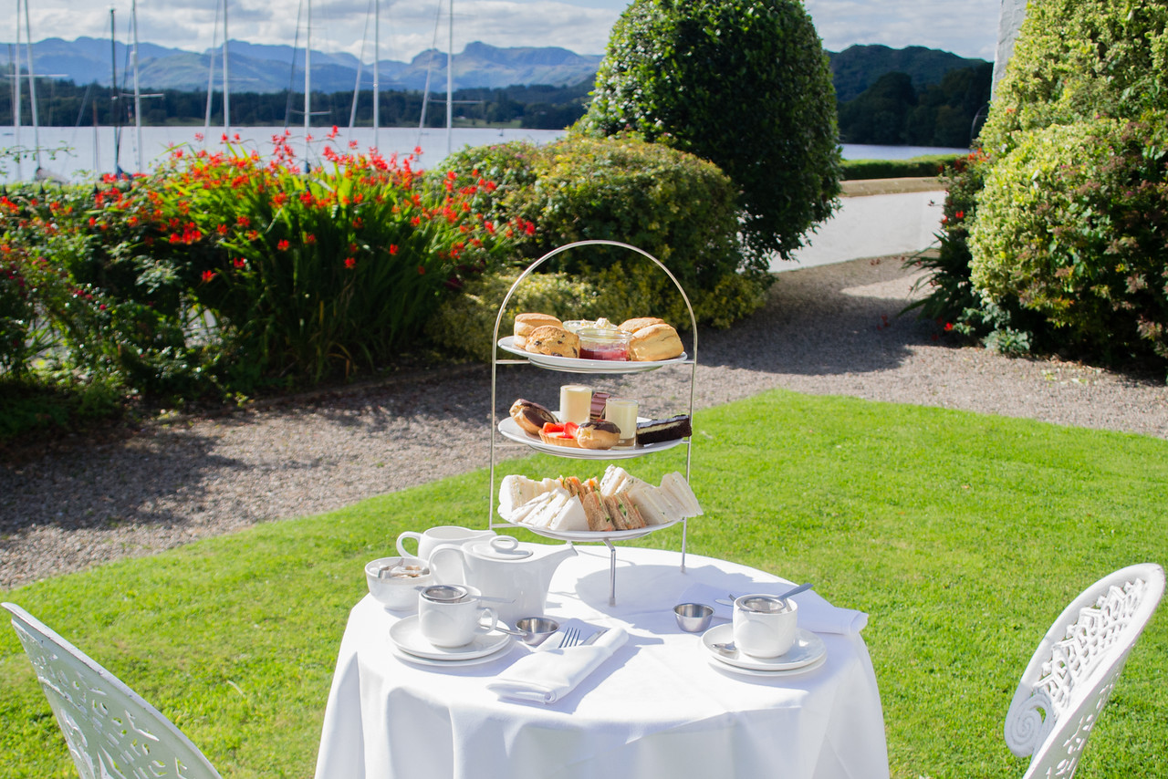 Afternoon Tea in the gardens of Low Wood Bay