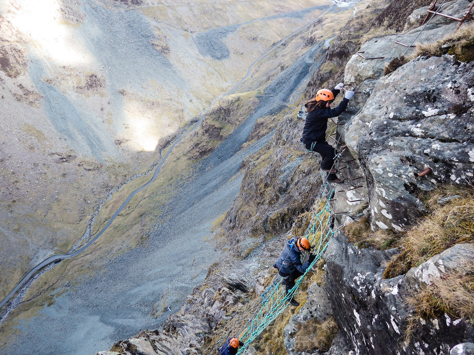 The steep cargo net climb