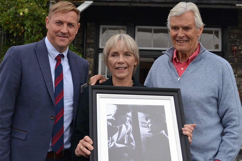 Hotel manager Mark Needham with Lucy and Peter Fleming